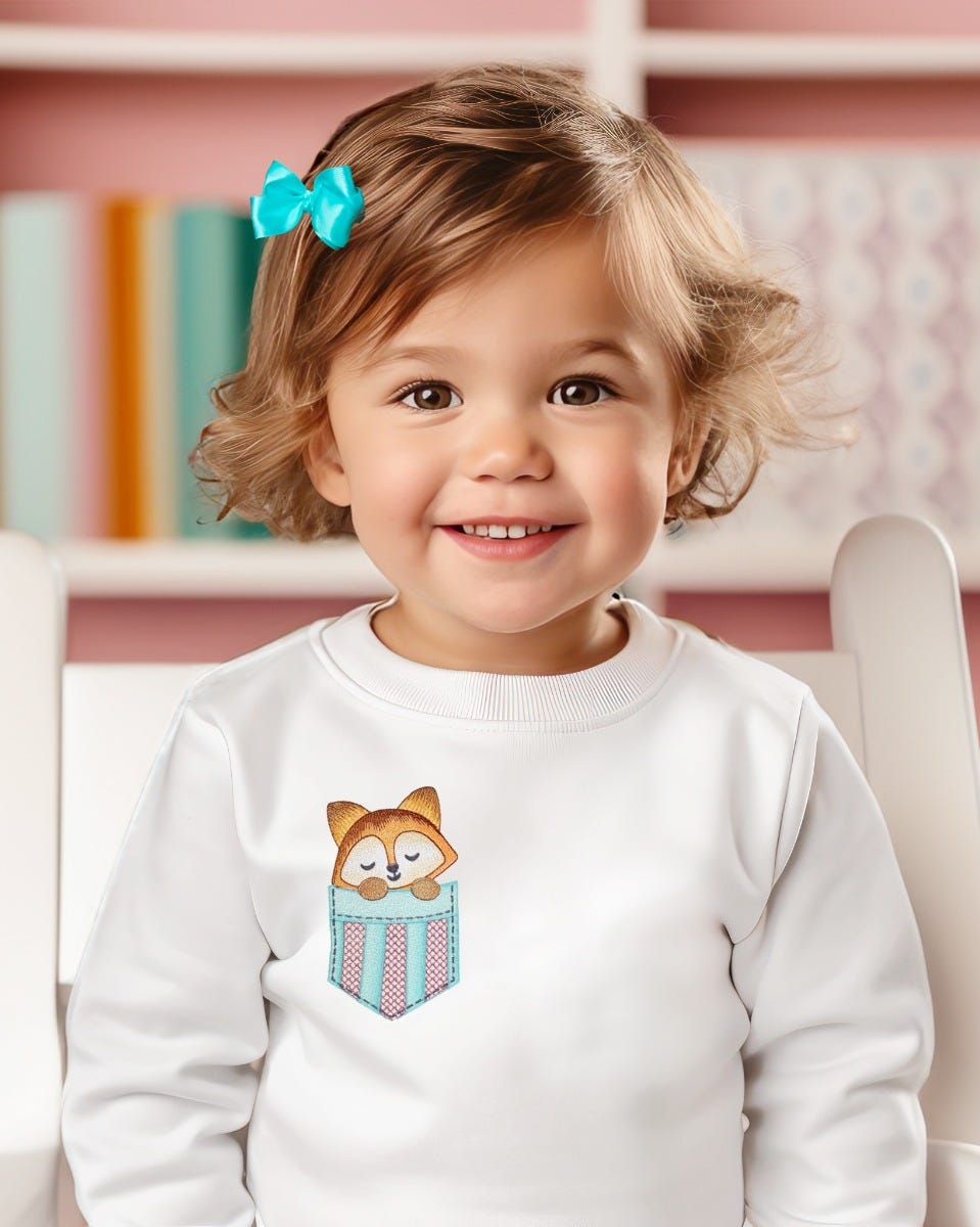 Pocket Fox | Machine Embroidery Designs by JuJu