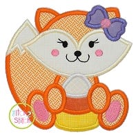 Fox Candy Corn Girl Applique | Machine Embroidery Designs by JuJu
