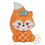 Fox with Pumpkin Girl Applique | Machine Embroidery Designs by JuJu