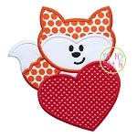 Valentine Fox Heart Applique | Machine Embroidery Designs by JuJu