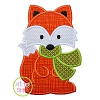 Fox with Scarf Boy Applique | Machine Embroidery Designs by JuJu