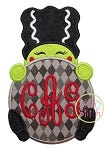Frankenstein Bride Peeker Applique | Machine Embroidery Designs by JuJu