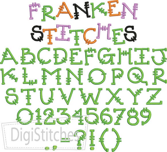 Frankenstitches Embroidery Font