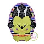 Frankie Bride Dog Oval Applique | Machine Embroidery Designs by JuJu