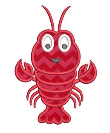 FREE Cute Lobster Applique Embroidery Designi | Machine Embroidery Designs by JuJu