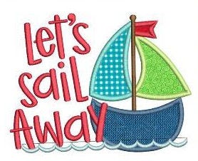 FREE Let's Sail Away Embroidery Design | Machine Embroidery Designs by JuJu