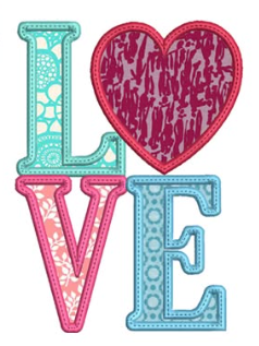 FREE Love Square Applique Embroidery Design | Machine Embroidery Designs by JuJu