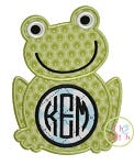 Frog Monogram Applique Frame | Machine Embroidery Designs by JuJu