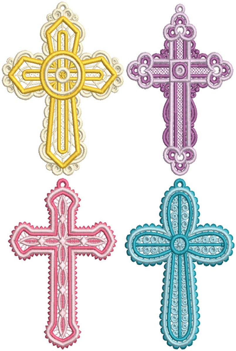 Free Standing Lace Crosses 1 Machine Embroidery Designs by JuJu