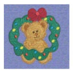 Fluffy Christmas Teddy Bears Machine Embroidery Designs by JuJu