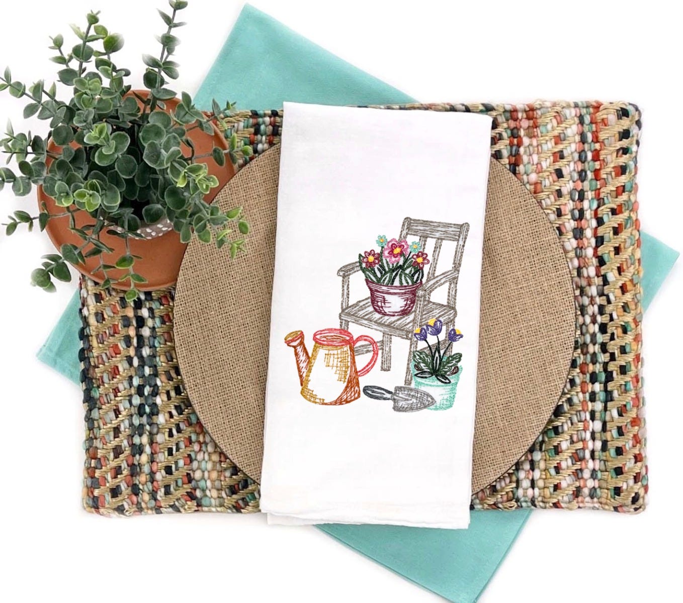                                 Spring Garden Sketch Chair Flowers | Machine Embroidery Designs by JuJu
                            
