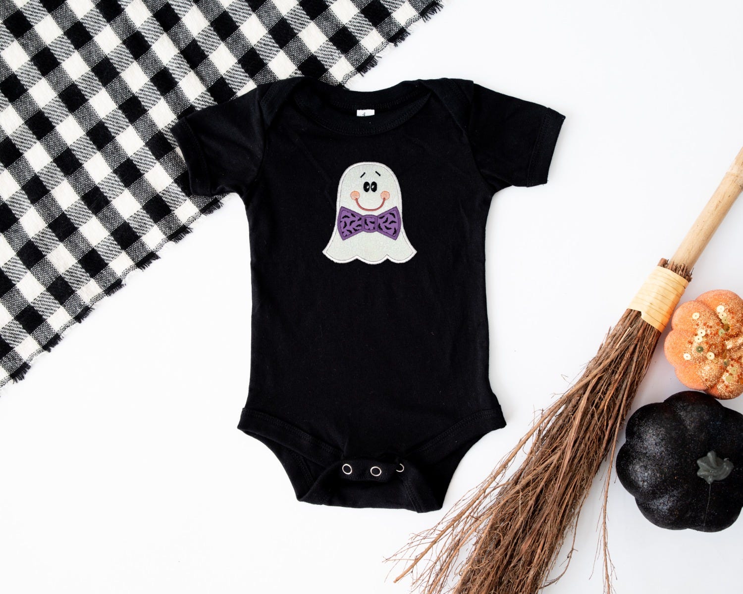 Ghost Bow Tie Applique | Machine Embroidery Designs by JuJu