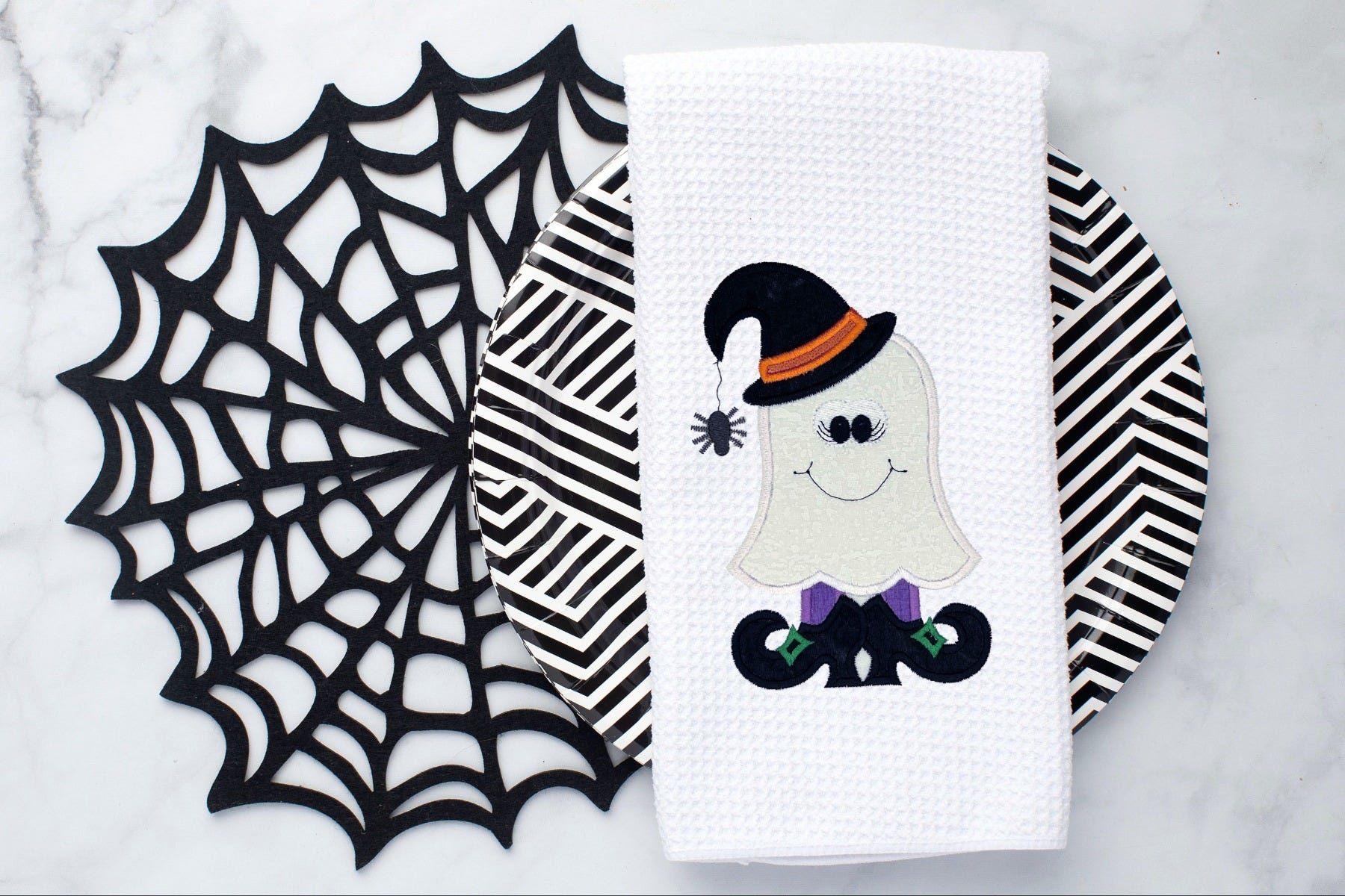 Ghost Witch Applique | Machine Embroidery Designs by JuJu