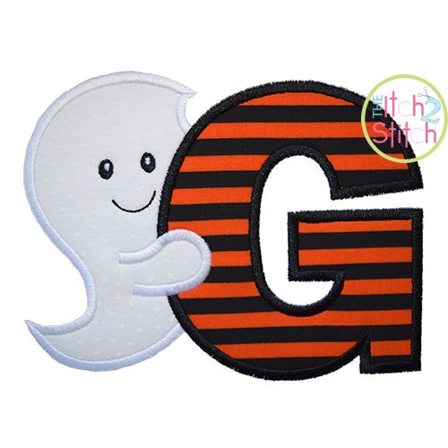 Ghost Alphabet Set Applique | Machine Embroidery Designs by JuJu