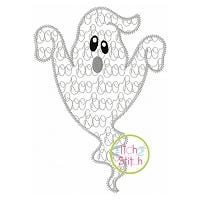 Ghost Boy Boo Motif Embroidery | Machine Embroidery Designs by JuJu