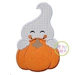 Ghost Boy Pumpkin Peeker Applique | Machine Embroidery Designs by JuJu