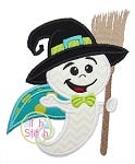 Ghost Broom Applique | Machine Embroidery Designs by JuJu