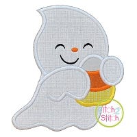 Ghost Hugging Candy Corn Boy Applique | Machine Embroidery Designs by JuJu