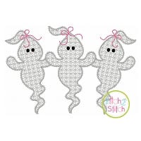 Ghost Trio Motif Embroidery | Machine Embroidery Designs by JuJu