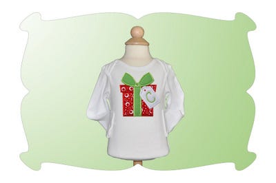 Gift Box Monogram Applique