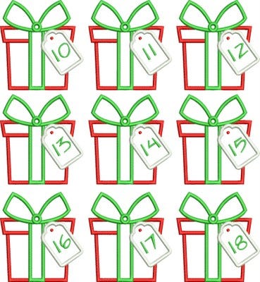 Gift Box Monogram Applique