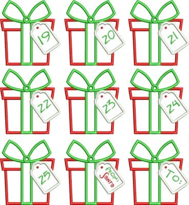 Gift Box Monogram Applique