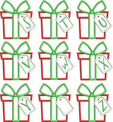 Gift Box Monogram Applique