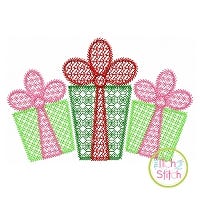 Gift Trio Motif Embroidery | Machine Embroidery Designs by JuJu