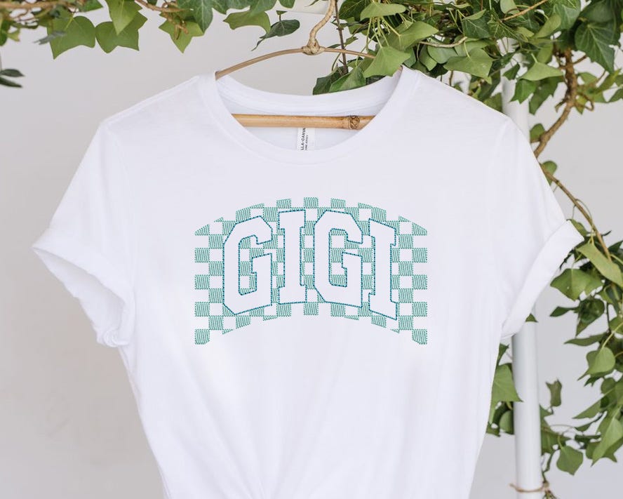 Checkered Gigi | Machine Embroidery Designs by JuJu