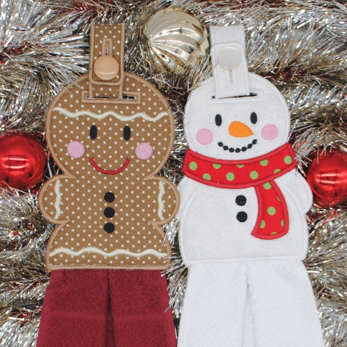 ITH Gingerbread Snowman Towel Hangers | Machine Embroidery Designs by JuJu