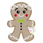 Gingerbread Boy 2 Applique | Machine Embroidery Designs by JuJu