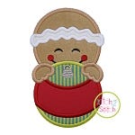 Gingerbread Boy Ornament Peeker Applique | Machine Embroidery Designs by JuJu
