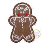 Gingerbread Cookie Boy Applique | Machine Embroidery Designs by JuJu