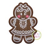 Gingerbread Cookie Girl Applique | Machine Embroidery Designs by JuJu