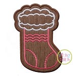 Gingerbread Cookie Girly Stocking Applique | Machine Embroidery Designs by JuJu