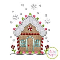 Gingerbread House Applique | Machine Embroidery Designs by JuJu