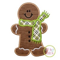 Gingerbread Man Scarf Applique | Machine Embroidery Designs by JuJu