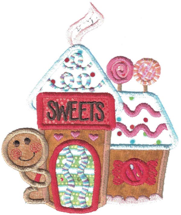 Gingerbread Village Applique Machine Embroidery Designs by JuJu