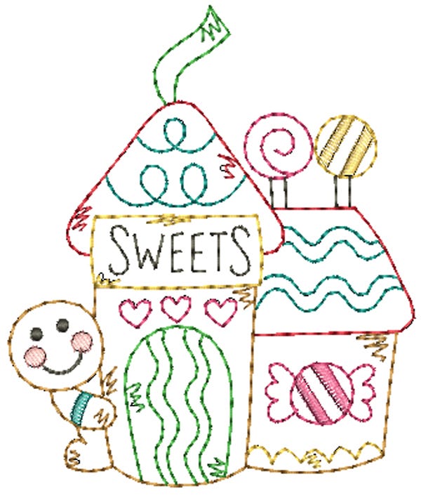 Gingerbread Village Vintage Stitch Machine Embroidery Designs by JuJu