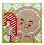 Gingerbread Candy Cane Box Boy Applique | Machine Embroidery Designs by JuJu