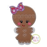 Fancy Gingerbread Girl Applique | Machine Embroidery Designs by JuJu