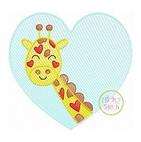 Giraffe Heart Sketch | Machine Embroidery Designs by JuJu