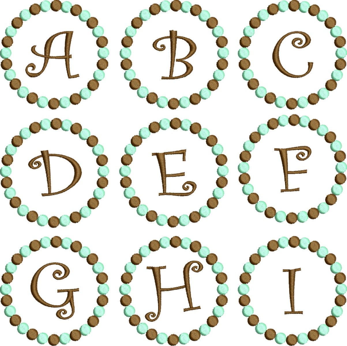 French Dots Monogrammed Font Set