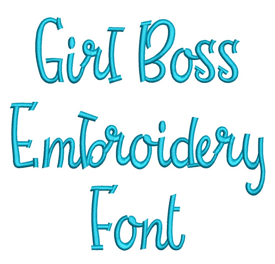 Girl Boss Embroidery Font | Machine Embroidery Designs by JuJu