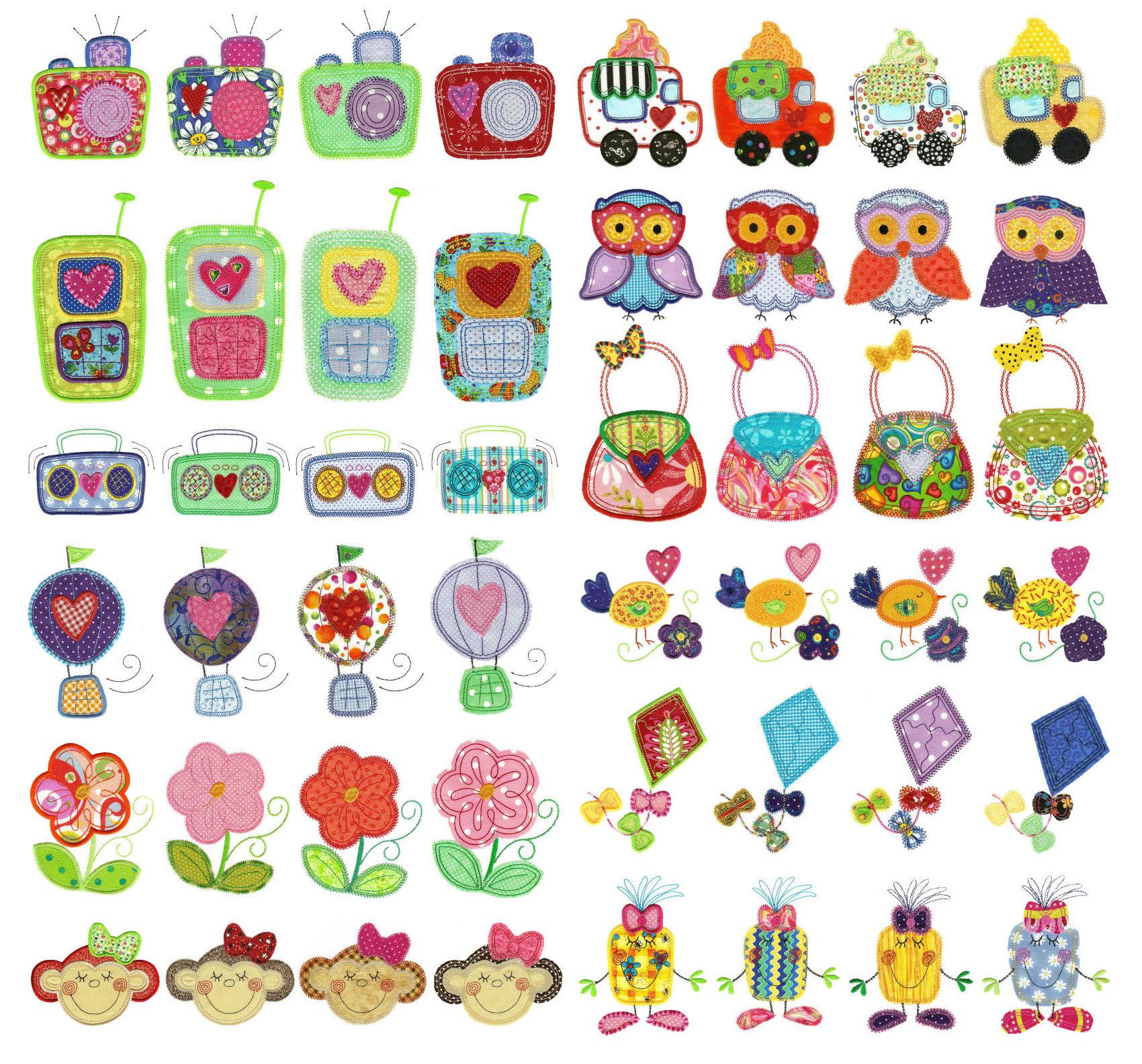 Jumbo Girlz World Applique Machine Embroidery Designs by JuJu 