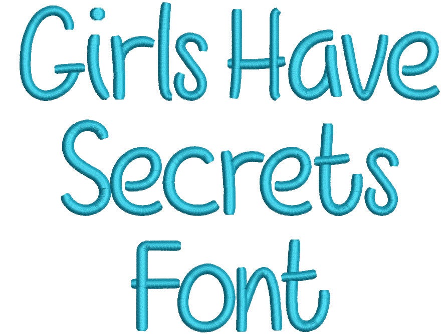 Girls Have Secrets Embroidery Font Machine Embroidery Designs by JuJu