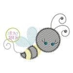 Girly Bee Sketch Embroidery | Machine Embroidery Designs by JuJu