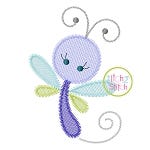 Girly Dragonfly Sketch Embroidery | Machine Embroidery Designs by JuJu