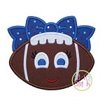 Girly Football Bow Applique | Machine Embroidery Designs by JuJu