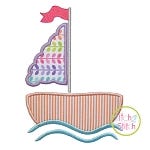 Girly Sailboat 2 Applique | Machine Embroidery Designs by JuJu